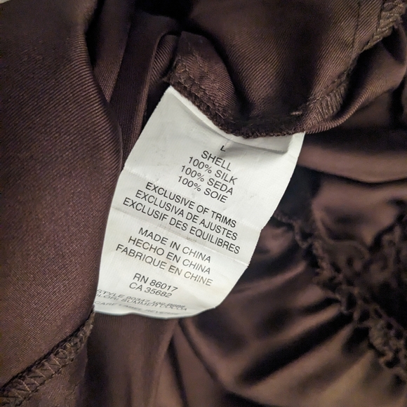 bebe Brown Silk Romper Large - Picture 5 of 5